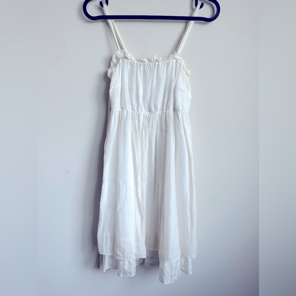 Pure silk dress - pearl color - XS